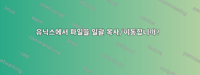 유닉스에서 파일을 일괄 복사/이동합니까?