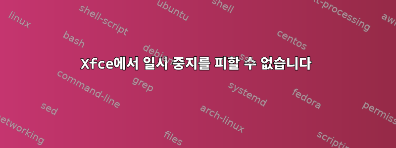 Xfce에서 일시 중지를 피할 수 없습니다