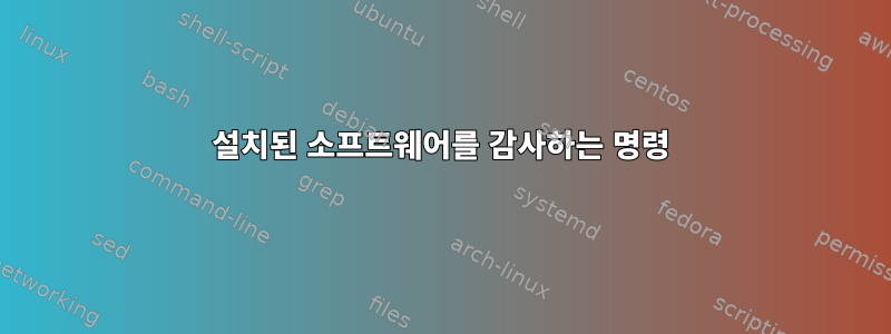 설치된 소프트웨어를 감사하는 명령