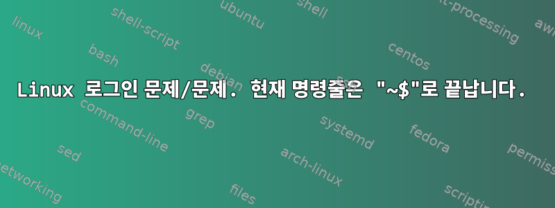 Linux 로그인 문제/문제. 현재 명령줄은 "~$"로 끝납니다.