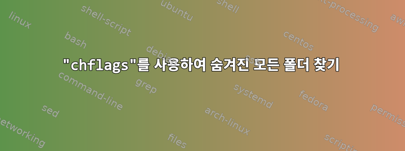 "chflags"를 사용하여 숨겨진 모든 폴더 찾기