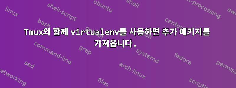 Tmux와 함께 virtualenv를 사용하면 추가 패키지를 가져옵니다.