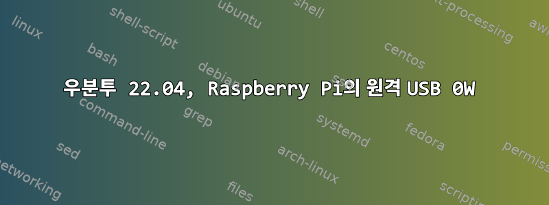 우분투 22.04, Raspberry Pi의 원격 USB 0W