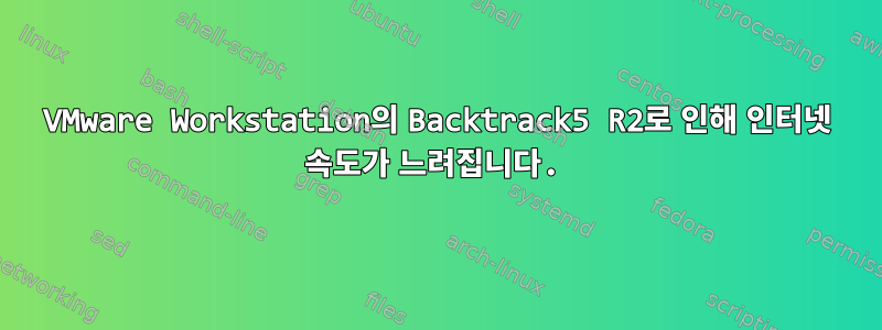 VMware Workstation의 Backtrack5 R2로 인해 인터넷 속도가 느려집니다.