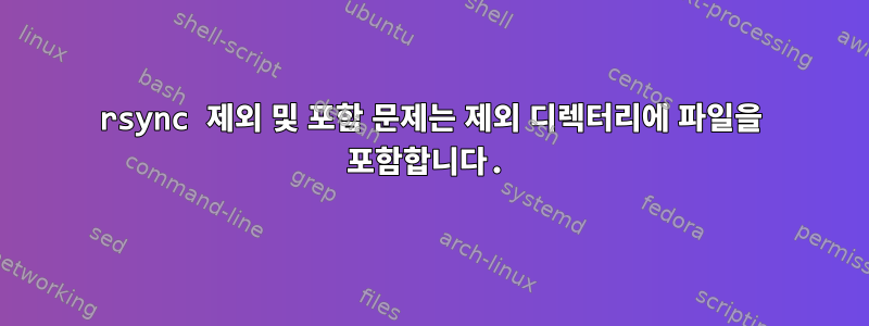 rsync 제외 및 포함 문제는 제외 디렉터리에 파일을 포함합니다.