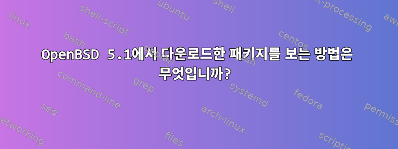 OpenBSD 5.1에서 다운로드한 패키지를 보는 방법은 무엇입니까?