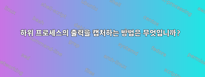 하위 프로세스의 출력을 캡처하는 방법은 무엇입니까?