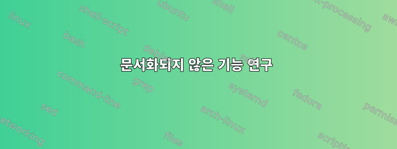 문서화되지 않은 기능 연구