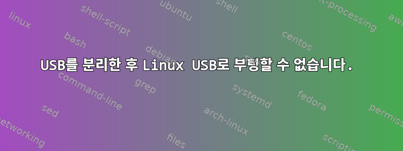 USB를 분리한 후 Linux USB로 부팅할 수 없습니다.