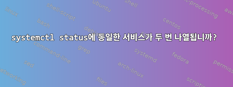 systemctl status에 동일한 서비스가 두 번 나열됩니까?