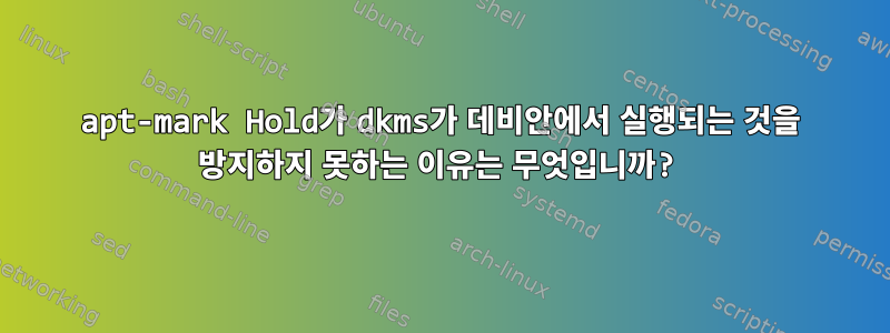 apt-mark Hold가 dkms가 데비안에서 실행되는 것을 방지하지 못하는 이유는 무엇입니까?