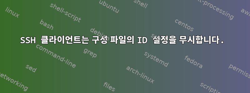 SSH 클라이언트는 구성 파일의 ID 설정을 무시합니다.