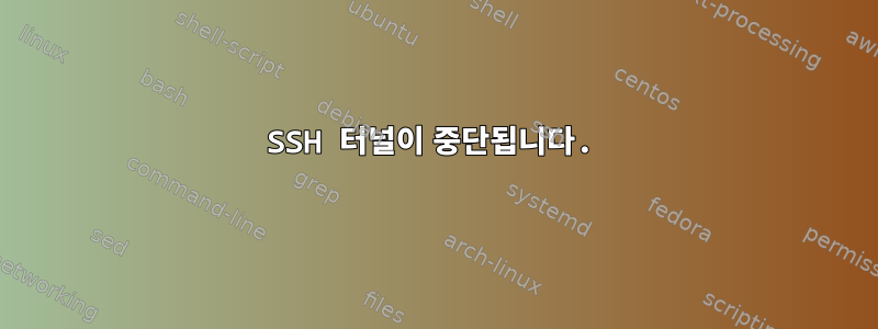 SSH 터널이 중단됩니다.