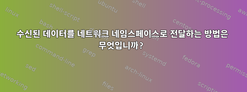 수신된 데이터를 네트워크 네임스페이스로 전달하는 방법은 무엇입니까?