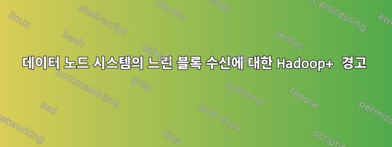 데이터 노드 시스템의 느린 블록 수신에 대한 Hadoop+ 경고