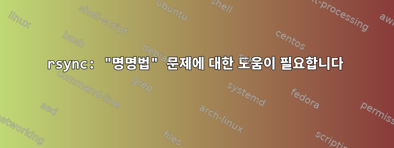 rsync: "명명법" 문제에 대한 도움이 필요합니다