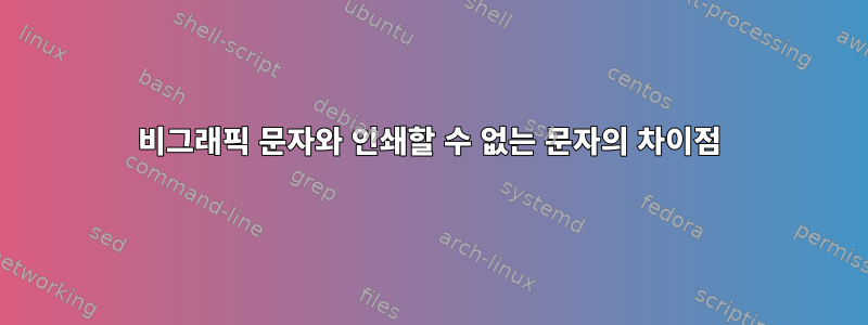 비그래픽 문자와 인쇄할 수 없는 문자의 차이점