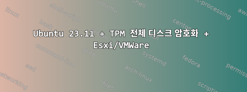 Ubuntu 23.11 + TPM 전체 디스크 암호화 + Esxi/VMWare