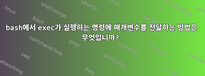 bash에서 exec가 실행하는 명령에 매개변수를 전달하는 방법은 무엇입니까?