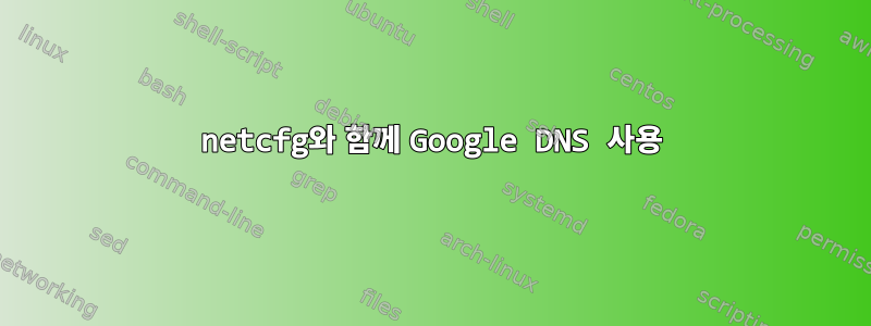 netcfg와 함께 Google DNS 사용