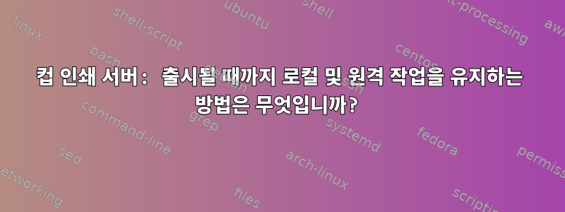 컵 인쇄 서버: 출시될 때까지 로컬 및 원격 작업을 유지하는 방법은 무엇입니까?