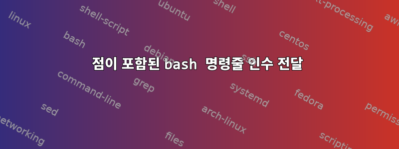 점이 포함된 bash 명령줄 인수 전달