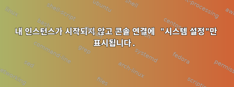 내 인스턴스가 시작되지 않고 콘솔 연결에 "시스템 설정"만 표시됩니다.