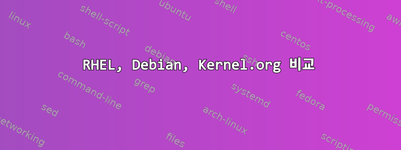 RHEL, Debian, Kernel.org 비교