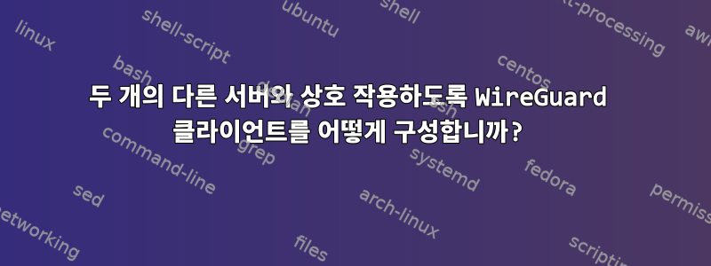 두 개의 다른 서버와 상호 작용하도록 WireGuard 클라이언트를 어떻게 구성합니까?