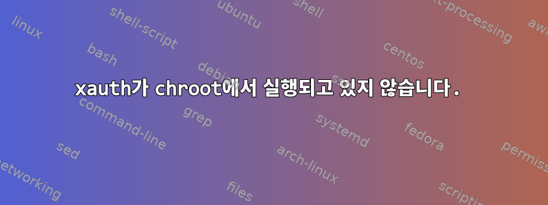 xauth가 chroot에서 실행되고 있지 않습니다.