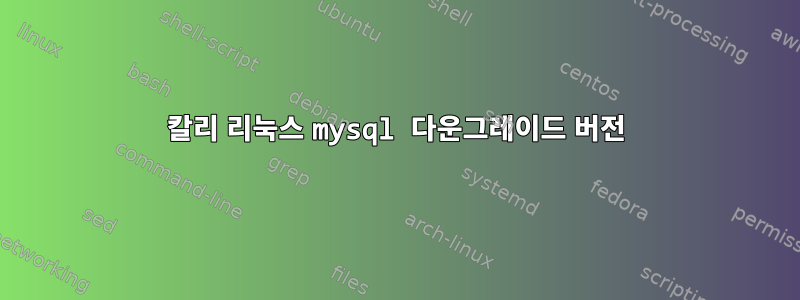 칼리 리눅스 mysql 다운그레이드 버전