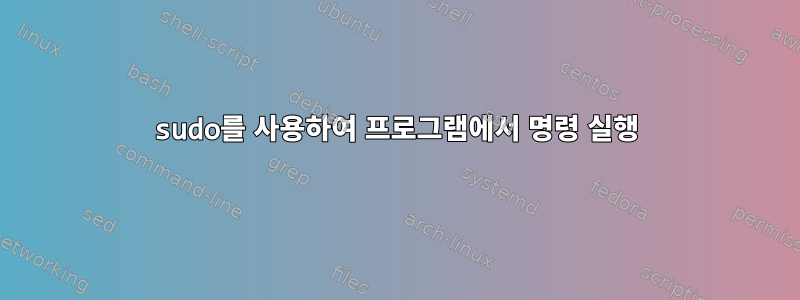 sudo를 사용하여 프로그램에서 명령 실행