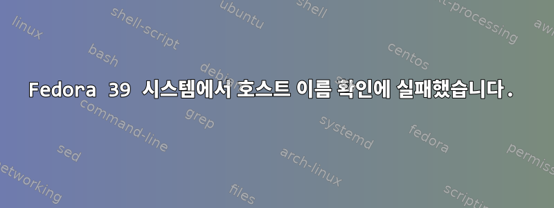 Fedora 39 시스템에서 호스트 이름 확인에 실패했습니다.