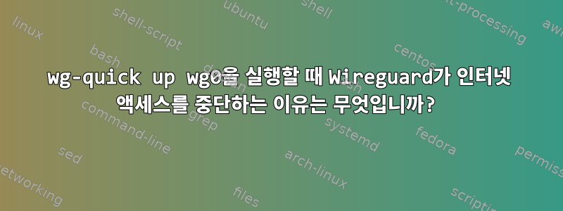 wg-quick up wg0을 실행할 때 Wireguard가 인터넷 액세스를 중단하는 이유는 무엇입니까?