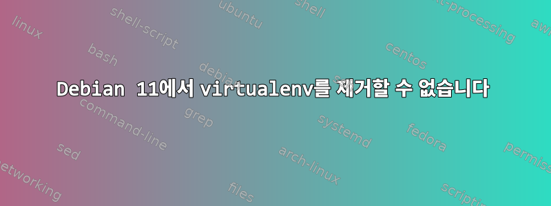 Debian 11에서 virtualenv를 제거할 수 없습니다