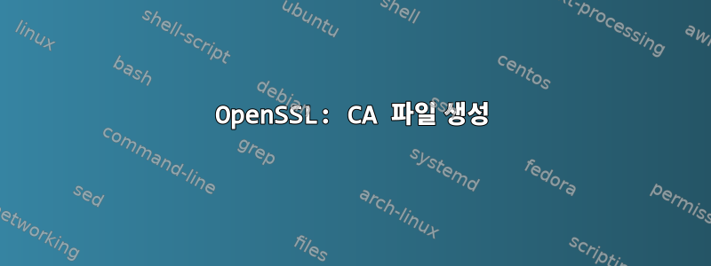 OpenSSL: CA 파일 생성