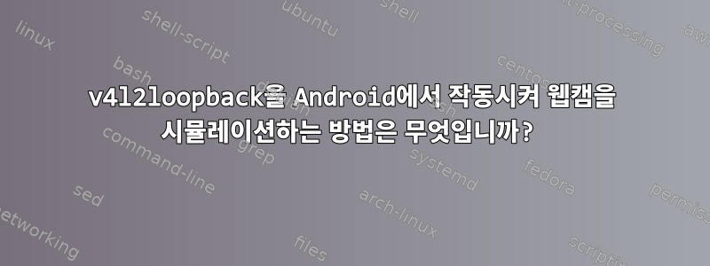 v4l2loopback을 Android에서 작동시켜 웹캠을 시뮬레이션하는 방법은 무엇입니까?