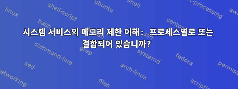 시스템 서비스의 메모리 제한 이해: 프로세스별로 또는 결합되어 있습니까?