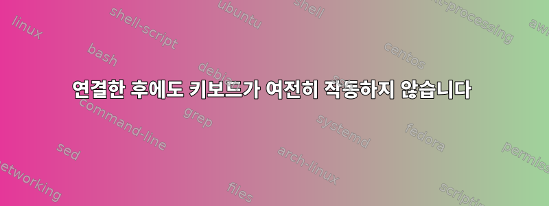 연결한 후에도 키보드가 여전히 작동하지 않습니다