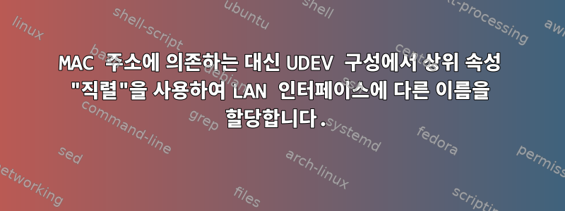 MAC 주소에 의존하는 대신 UDEV 구성에서 상위 속성 "직렬"을 사용하여 LAN 인터페이스에 다른 이름을 할당합니다.