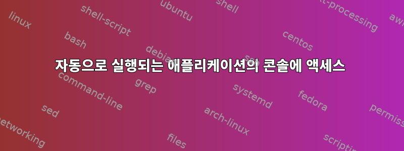 자동으로 실행되는 애플리케이션의 콘솔에 액세스