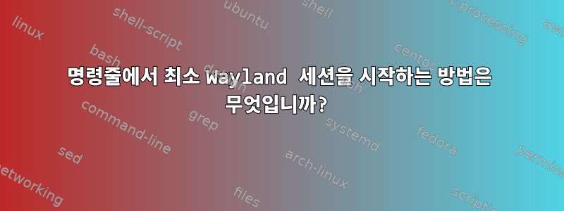 명령줄에서 최소 Wayland 세션을 시작하는 방법은 무엇입니까?