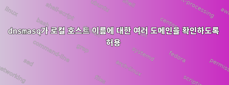 dnsmasq가 로컬 호스트 이름에 대한 여러 도메인을 확인하도록 허용