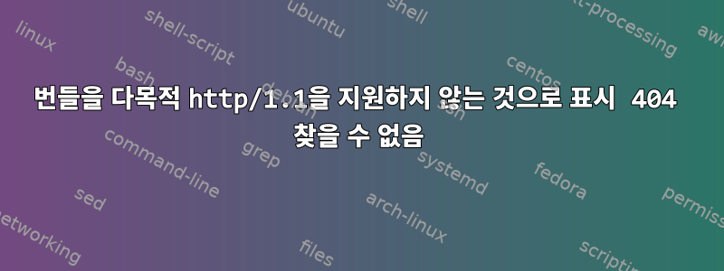 번들을 다목적 http/1.1을 지원하지 않는 것으로 표시 404 찾을 수 없음