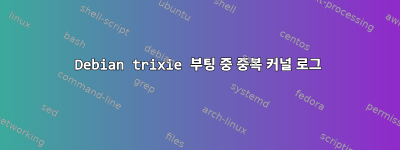 Debian trixie 부팅 중 중복 커널 로그