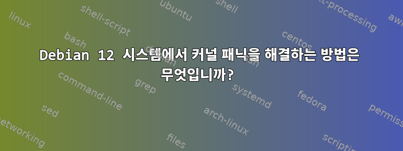 Debian 12 시스템에서 커널 패닉을 해결하는 방법은 무엇입니까?