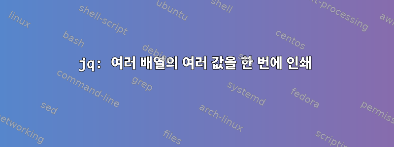 jq: 여러 배열의 여러 값을 한 번에 인쇄