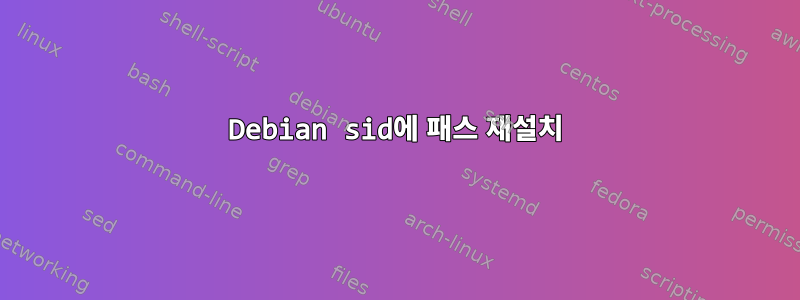 Debian sid에 패스 재설치