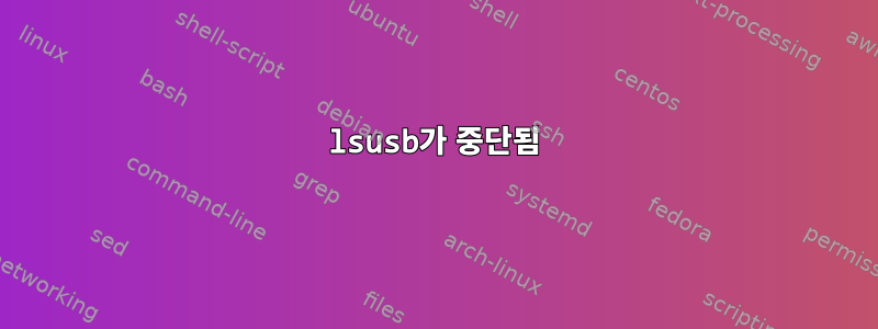 lsusb가 중단됨