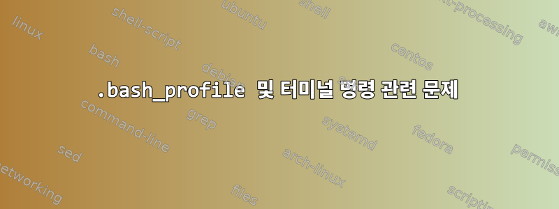 .bash_profile 및 터미널 명령 관련 문제